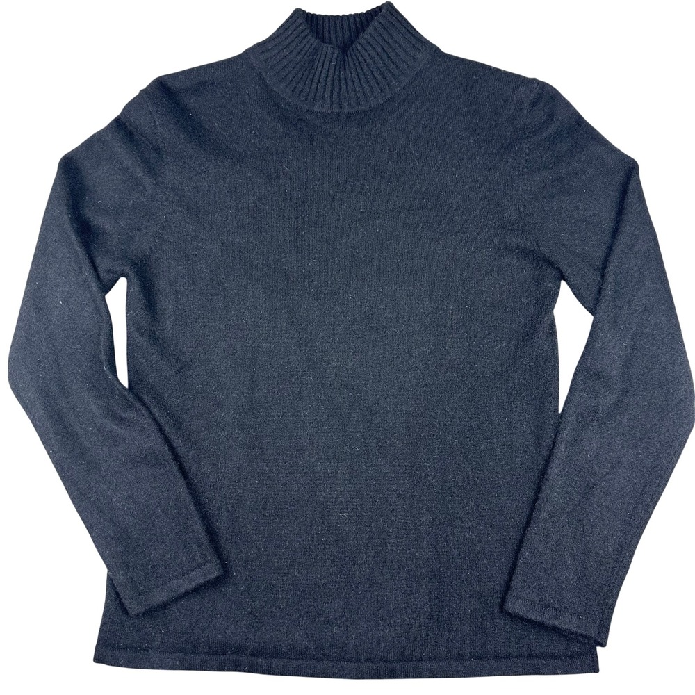 Pursuits Ltd Womens Black 100% Cashmere Mock Neck Long Sleeve Sweater‎ Size M